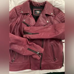 Burgundy Leather Harley Davidson jacket